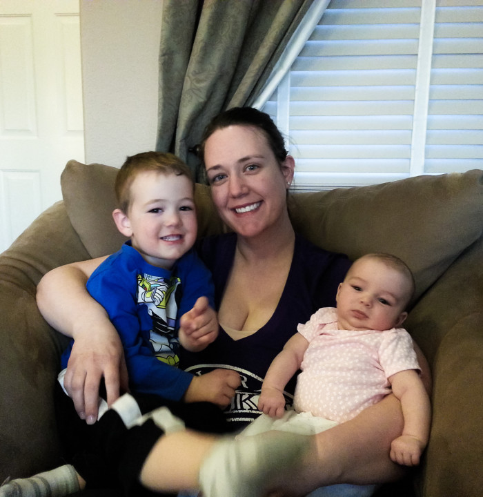 Mommy with Eli and Maisie