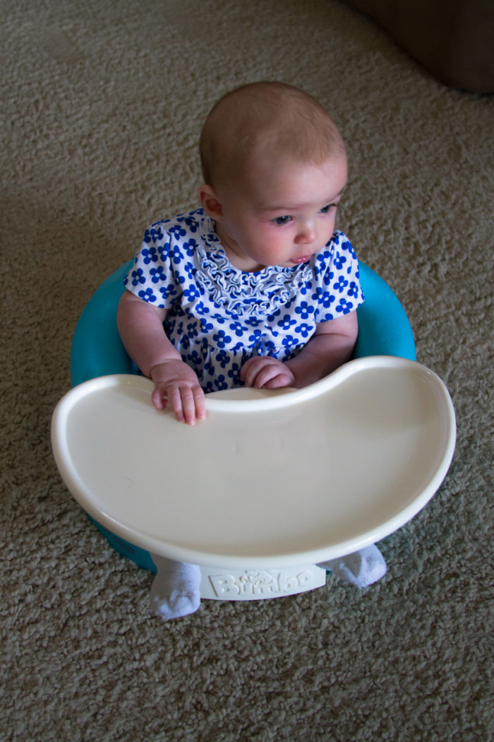 Maisie Sitting in Bumbo Before School