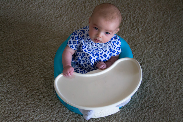 Maisie Sitting in Bumbo Before School