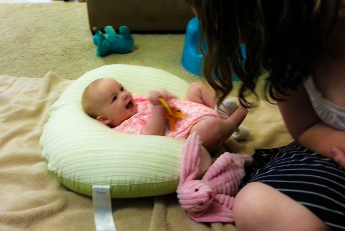 Maisie Smiling at Mom