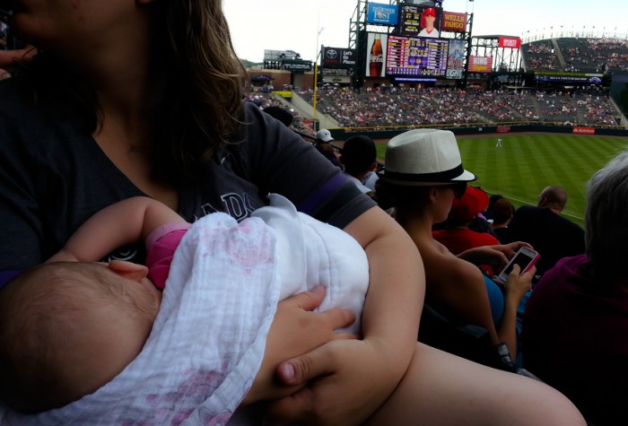 Maisie Sleeping At Rockies Game