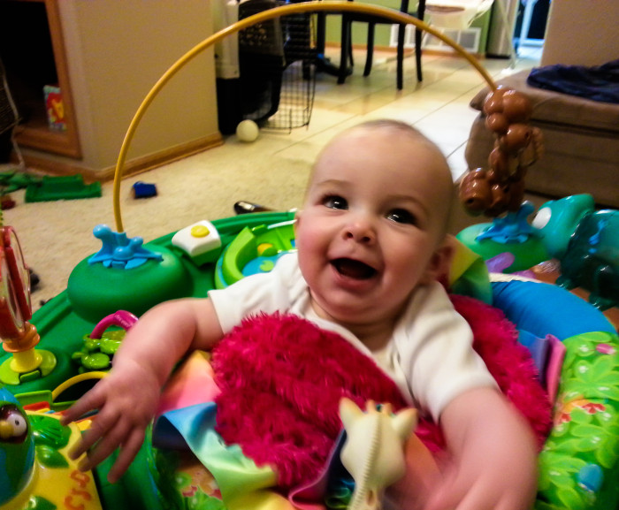 Maisie Enjoys Her Exersaucer